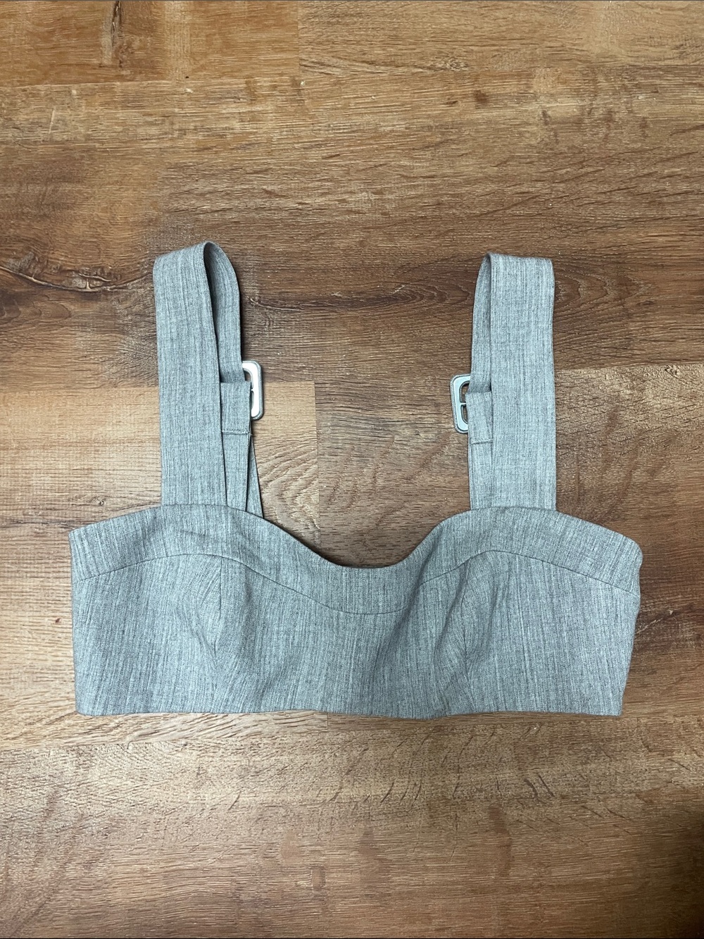 Lovers + Friends Gray Structured Bustier Top